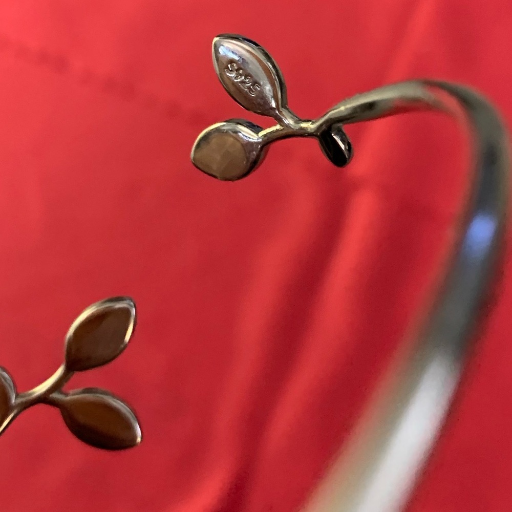 Sterling Silver Leaf Cuff -Adjustable - image 4